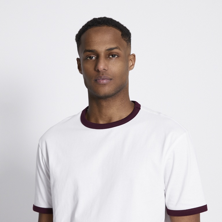 Ringer tee "Noel" Burgundy